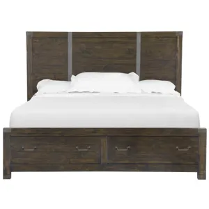 Complete King Panel Bed with Storage Footboard