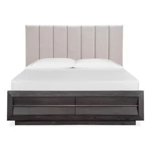 Wentworth Village Complete King Upholstered Bed w/Storage Footboard