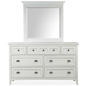 Heron Cove Two Tone Drawer Dresser with Landscape Mirror