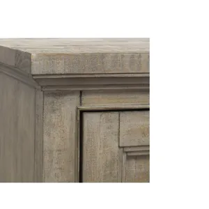 Paxton Place Dovetail Grey Drawer Dresser With Landscape Mirror