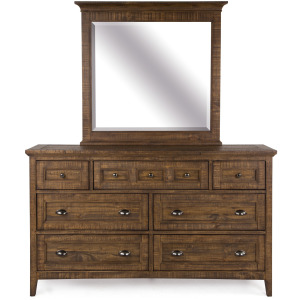 Bay Creek Toasted Nutmeg Drawer Dresser With Landscape Mirror