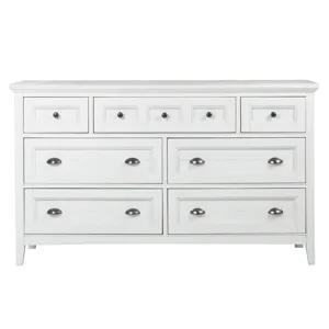 Heron Cove Chalk White And Dovetail Grey Drawer Dresser With Landscape Mirror