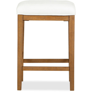 Lindon Belgian Wheat White Upholstered Stool