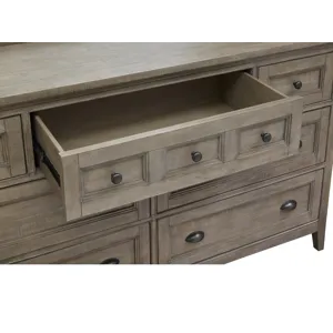 Paxton Place Dovetail Grey Drawer Dresser With Landscape Mirror