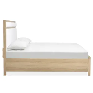 Merrifield Sandstone Beige Queen Upholstered Panel Bed