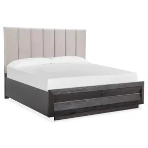 Wentworth Village Complete King Upholstered Bed w/Storage Footboard