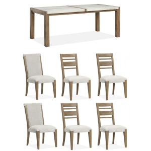 Plum Creek - LT. Brown 7 PC Dining Set