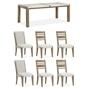 Plum Creek - LT. Brown 7 PC Dining Set
