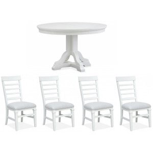 Charleston 5 PC Dining Set - White