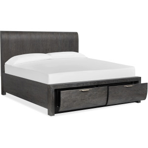 Kinsley Black Heron Queen Panel Storage Bed