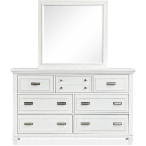 Charleston White Dove White Drawer Dresser With Landscape Mirror