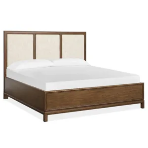 Ridgefield Complete King Panel Bed w/Upholstered Headboard