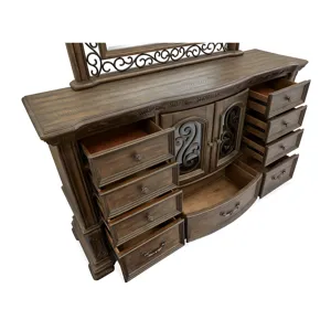 Durango Willadeene Brown Drawer Dresser With Shaped Mirror