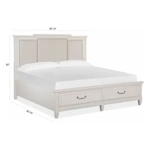 Willowbrook Egg Shell White California King Panel Upholstered Storage Bed