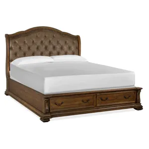 Durango Complete King Sleigh Storage Bed w/Upholstered HB