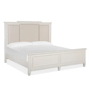 Willowbrook Complete King Panel Bed w/Upholstered Headboard