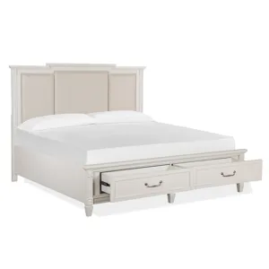Willowbrook Complete King Panel Storage Bed w/Upholstered Headboard