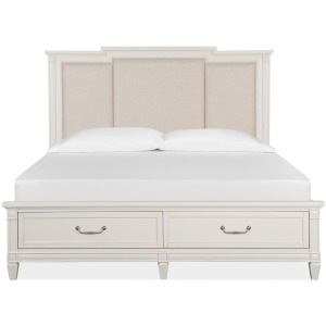 Willowbrook Complete King Panel Storage Bed w/Upholstered Headboard