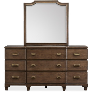 Sugar Mill Drawer Dresser with Shaped Mirror