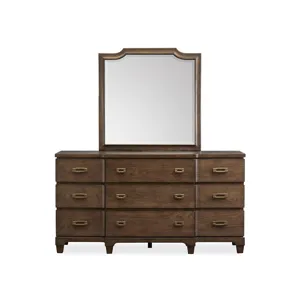 Sugar Mill Drawer Dresser with Shaped Mirror