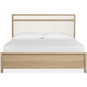 Merrifield Complete King Panel Bed w/Upholstered Headboard