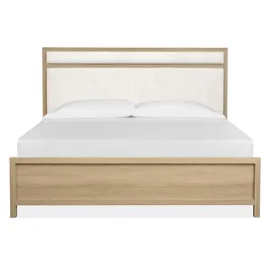 Merrifield Complete King Panel Bed w/Upholstered Headboard