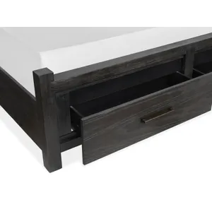Plum Creek - Black Complete King Panel Storage Bed