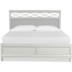 Springhouse Complete Queen Panel Storage Bed w/Upholstered Headboard