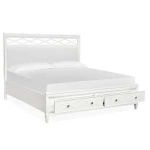 Springhouse Complete King Panel Storage Bed w/Upholstered Headboard