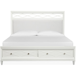 Springhouse Complete King Panel Storage Bed w/Upholstered Headboard