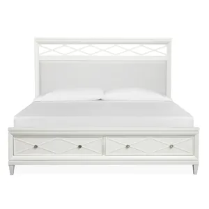 Springhouse Complete King Panel Storage Bed w/Upholstered Headboard