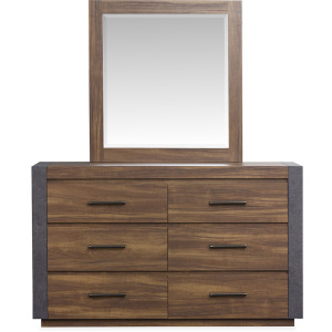 Jensen Double Drawer Dresser with Paper Mirror