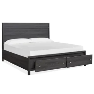 Merrifield - Black Complete King Panel Storage Bed