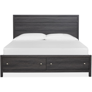 Merrifield - Black Complete King Panel Storage Bed