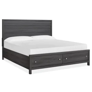 Merrifield - Black Complete King Panel Storage Bed