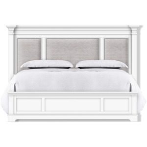Kingston Complete King Panel Bed w/Upholstered Headboard