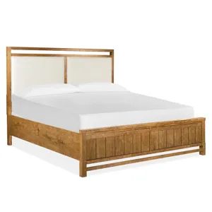 Conway Complete King Panel Bed w/Upholstered Headboard