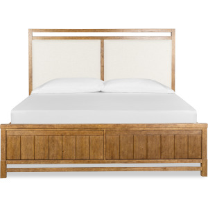 Conway Complete King Panel Bed w/Upholstered Headboard
