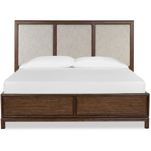 Ridgefield Complete King Panel Storage Bed w/Upholstered Headboard