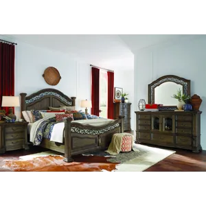 Durango Willadeene Brown Drawer Dresser With Shaped Mirror