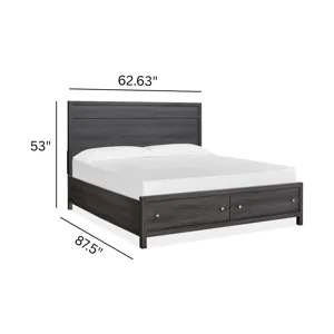 Merrifield Raisin Black Queen Panel Storage Bed