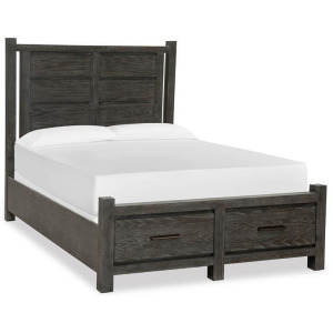 Plum Creek - Black Complete Queen Panel Storage Bed