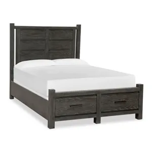 Plum Creek Queen Panel Storage Bed - Black