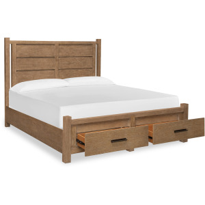 Plum Creek Sierra Brown California King Panel Storage Bed