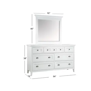 Heron Cove Chalk White And Dovetail Grey Drawer Dresser With Landscape Mirror
