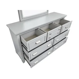 Charleston Harbor Gray Grey Drawer Dresser With Landscape Mirror