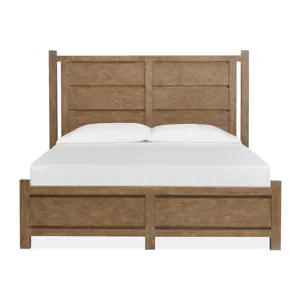 Plum Creek - LT. Brown Complete Queen Panel Bed