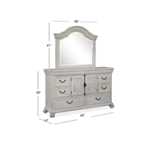 Bronwyn Alabaster Drawer Dresser With Shaped Mirror