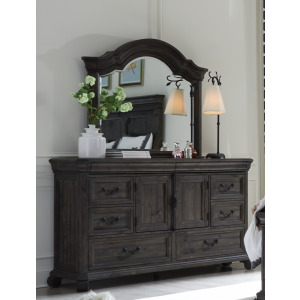 Bellamy Peppercorn Drawer Dresser With Shaped Mirror
