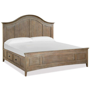 Paxton Place Wood King Panel Bed Storage Rail